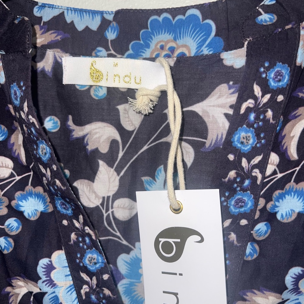 Bindu Navy Floral Dress - Picture 2 of 4